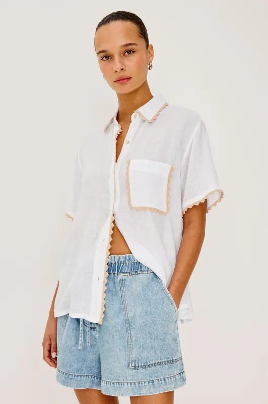 LEA SHIRT - NATURAL CROCHET made by Rails