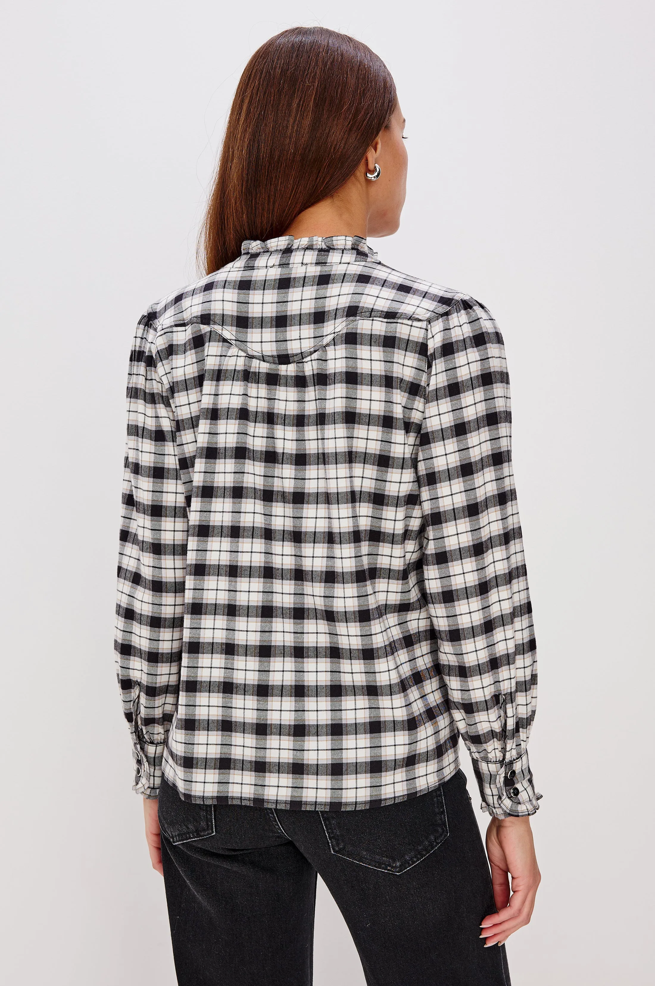 ALANNA SHIRT - IVORY SMOKE ONYX sold by Rails product image thumbnail 5