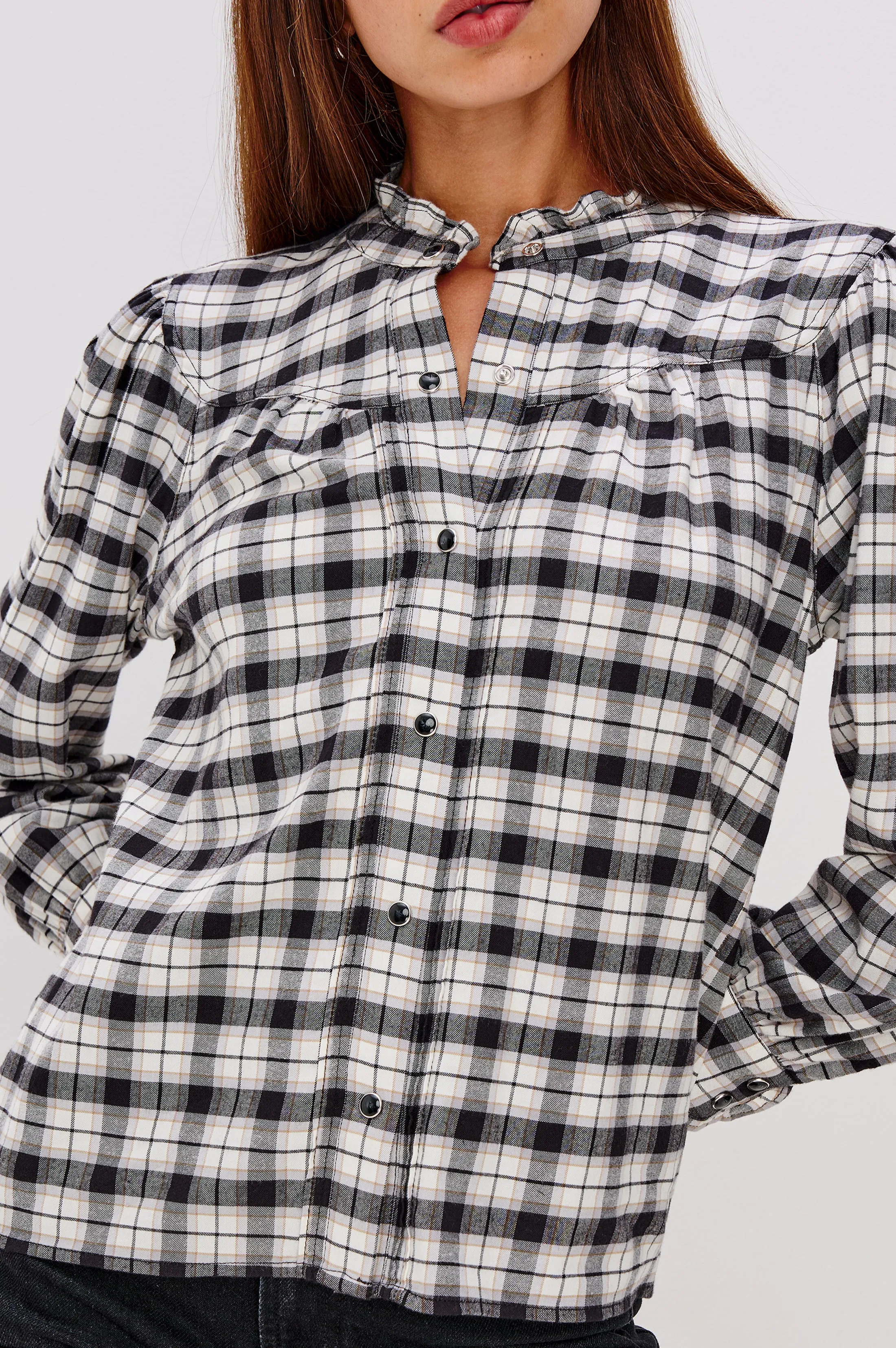 ALANNA SHIRT - IVORY SMOKE ONYX sold by Rails product image thumbnail 2