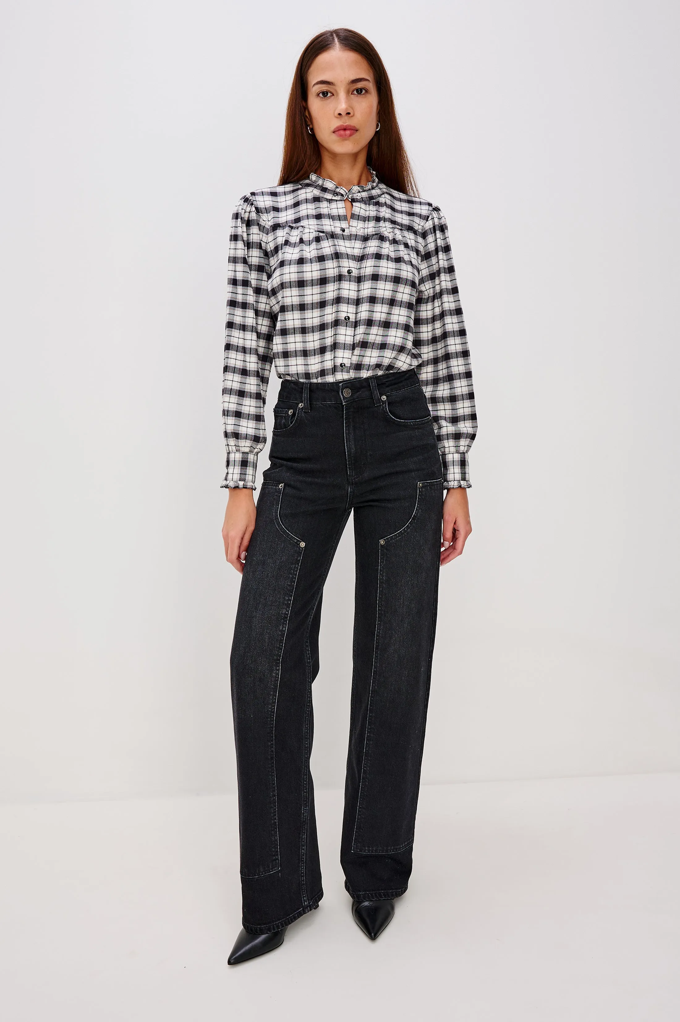 ALANNA SHIRT - IVORY SMOKE ONYX sold by Rails product image thumbnail 3
