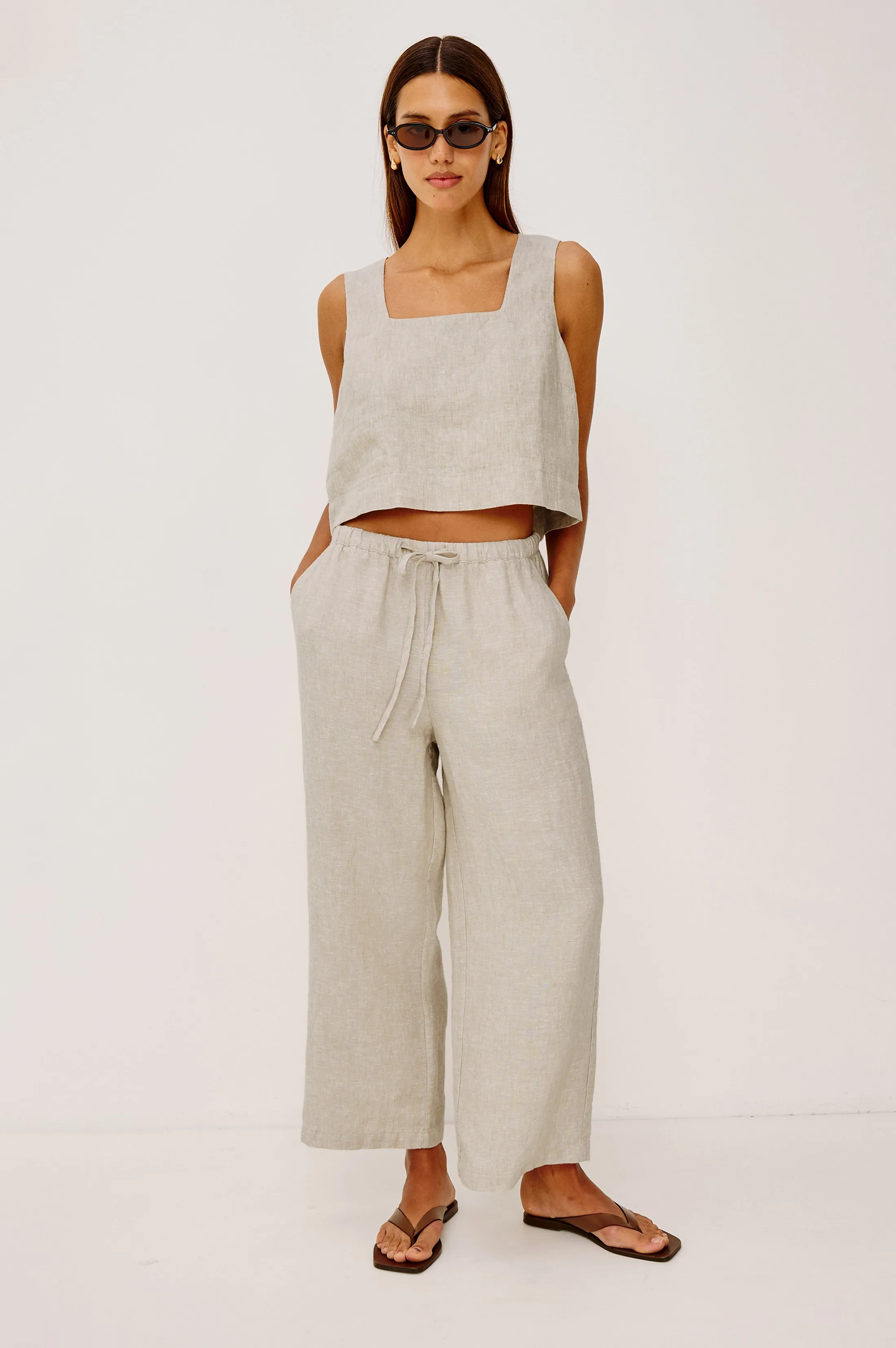 EMMIE CROP PANT - HEATHERED FLAX sold by Rails product image thumbnail 3