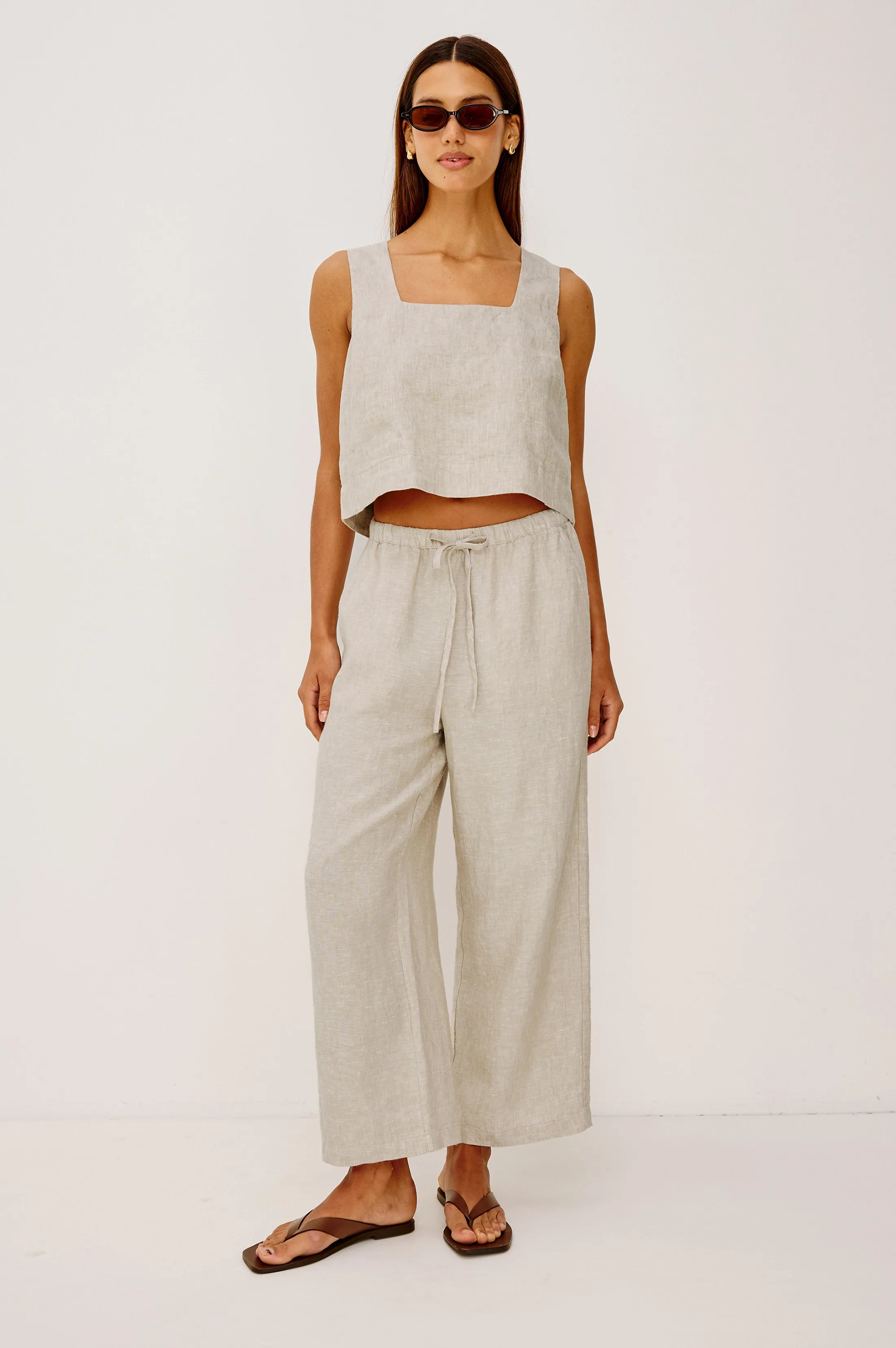 EMMIE CROP PANT - HEATHERED FLAX sold by Rails product image thumbnail 4