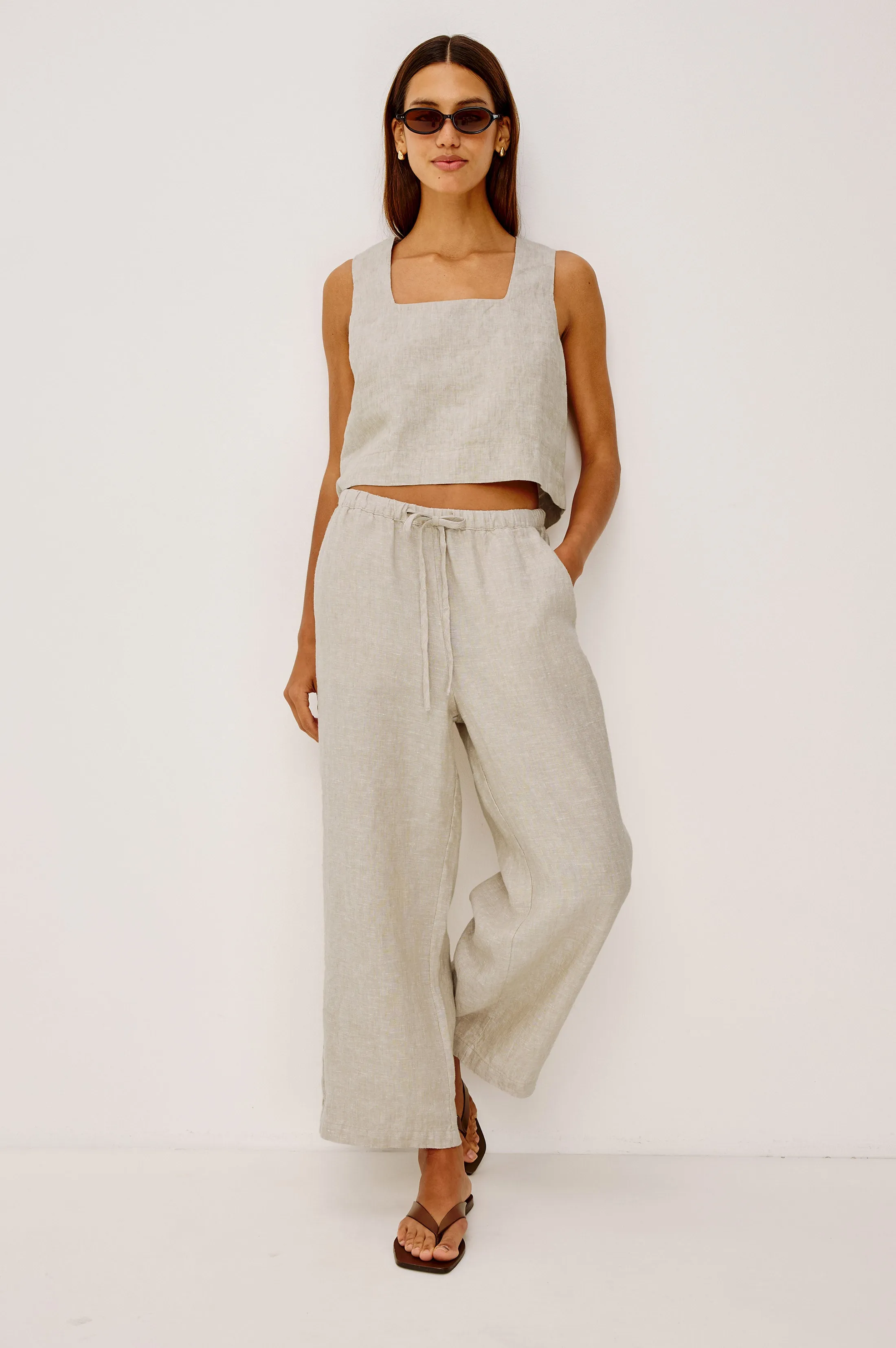 EMMIE CROP PANT - HEATHERED FLAX sold by Rails