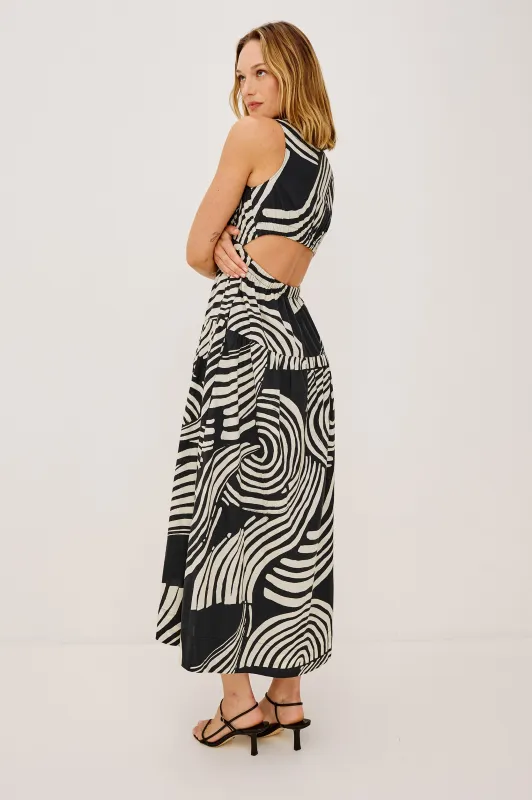 GENEVIEVE DRESS - ONYX WAVES made by Rails