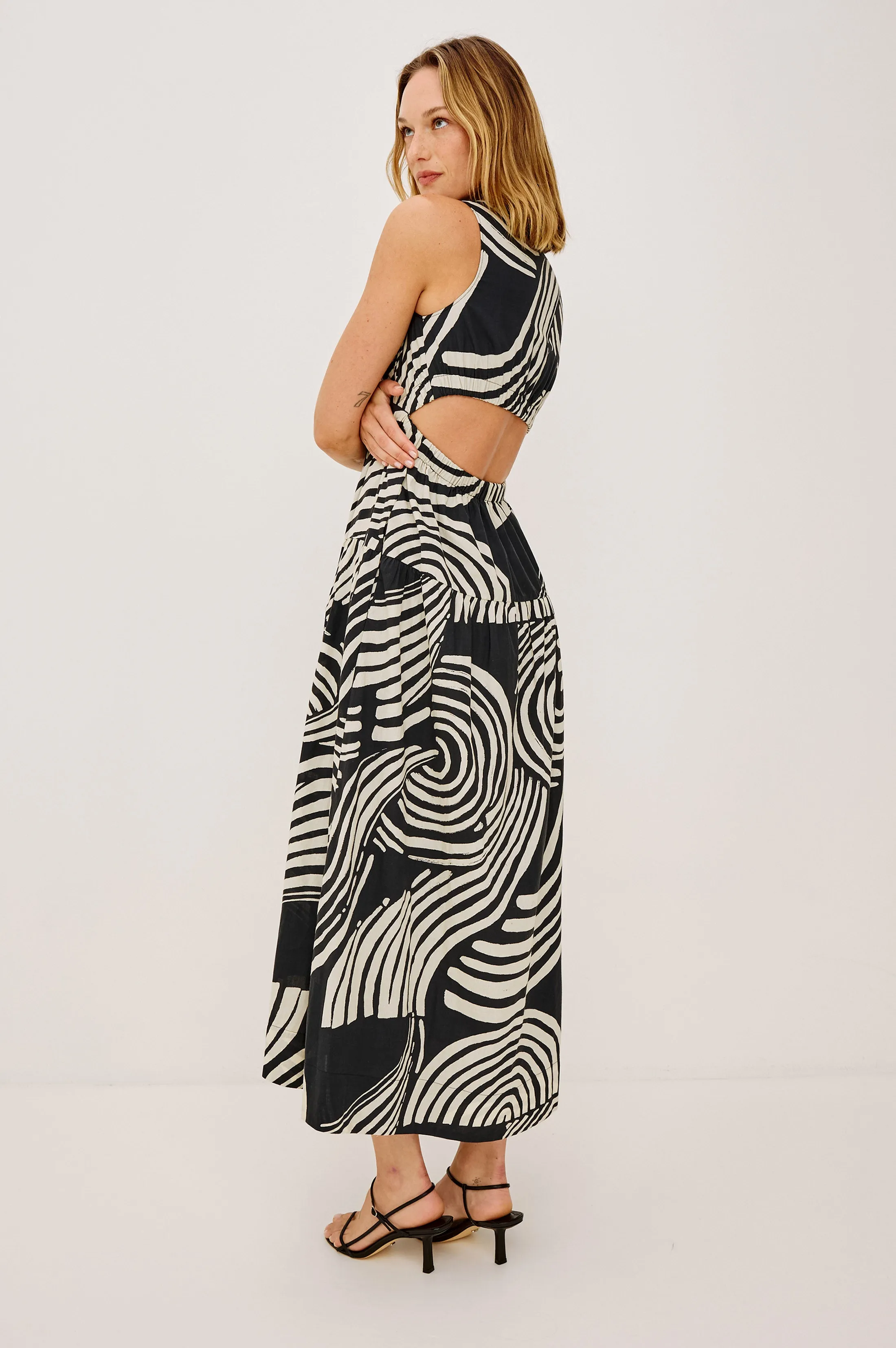 GENEVIEVE DRESS - ONYX WAVES sold by Rails