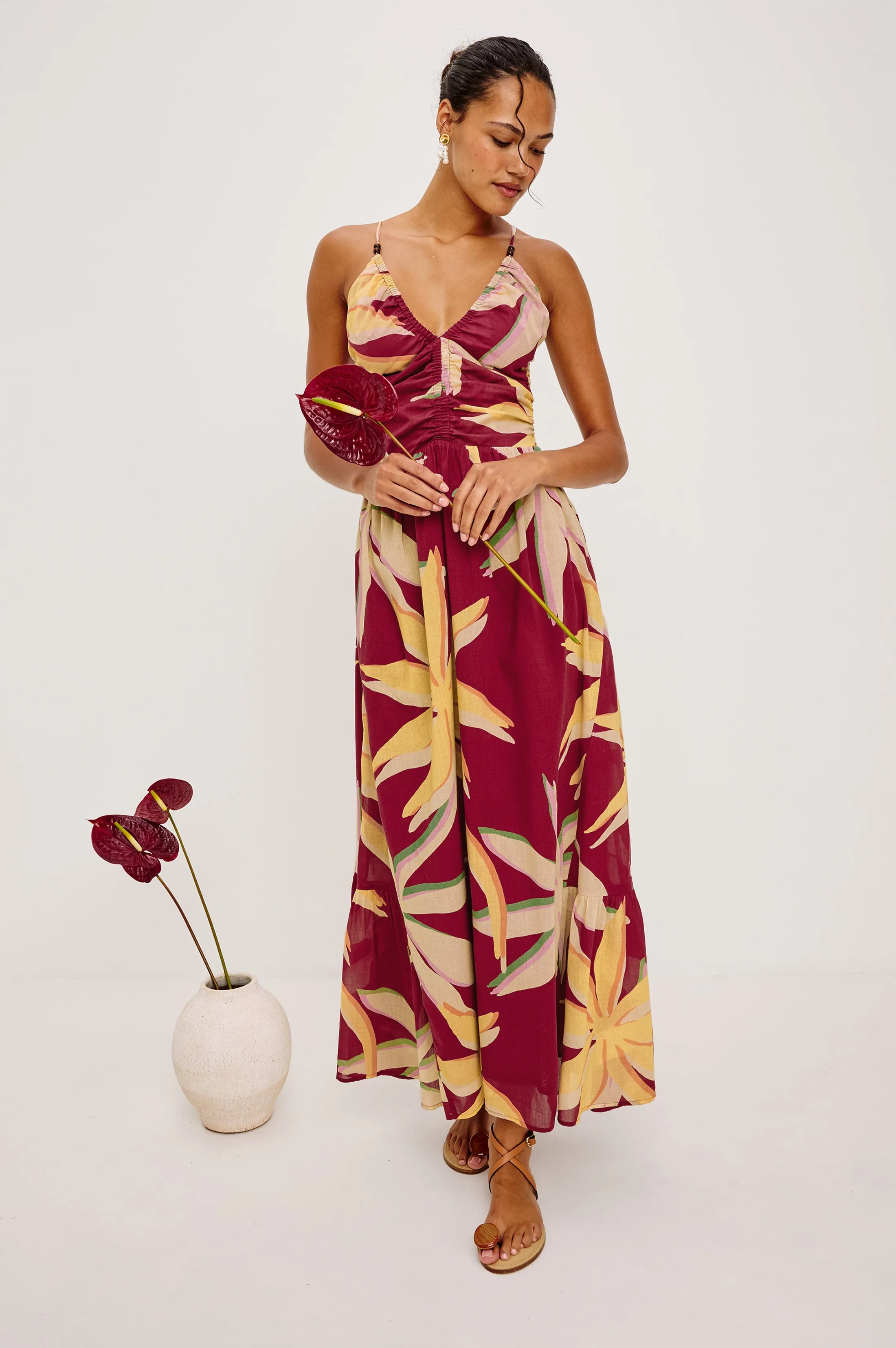PALM DRESS - RED PALMA sold by Rails