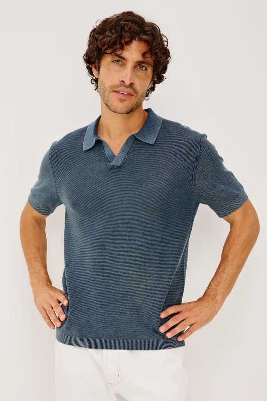 BAKER POLO SHIRT - SUNWASHED NAVY made by Rails