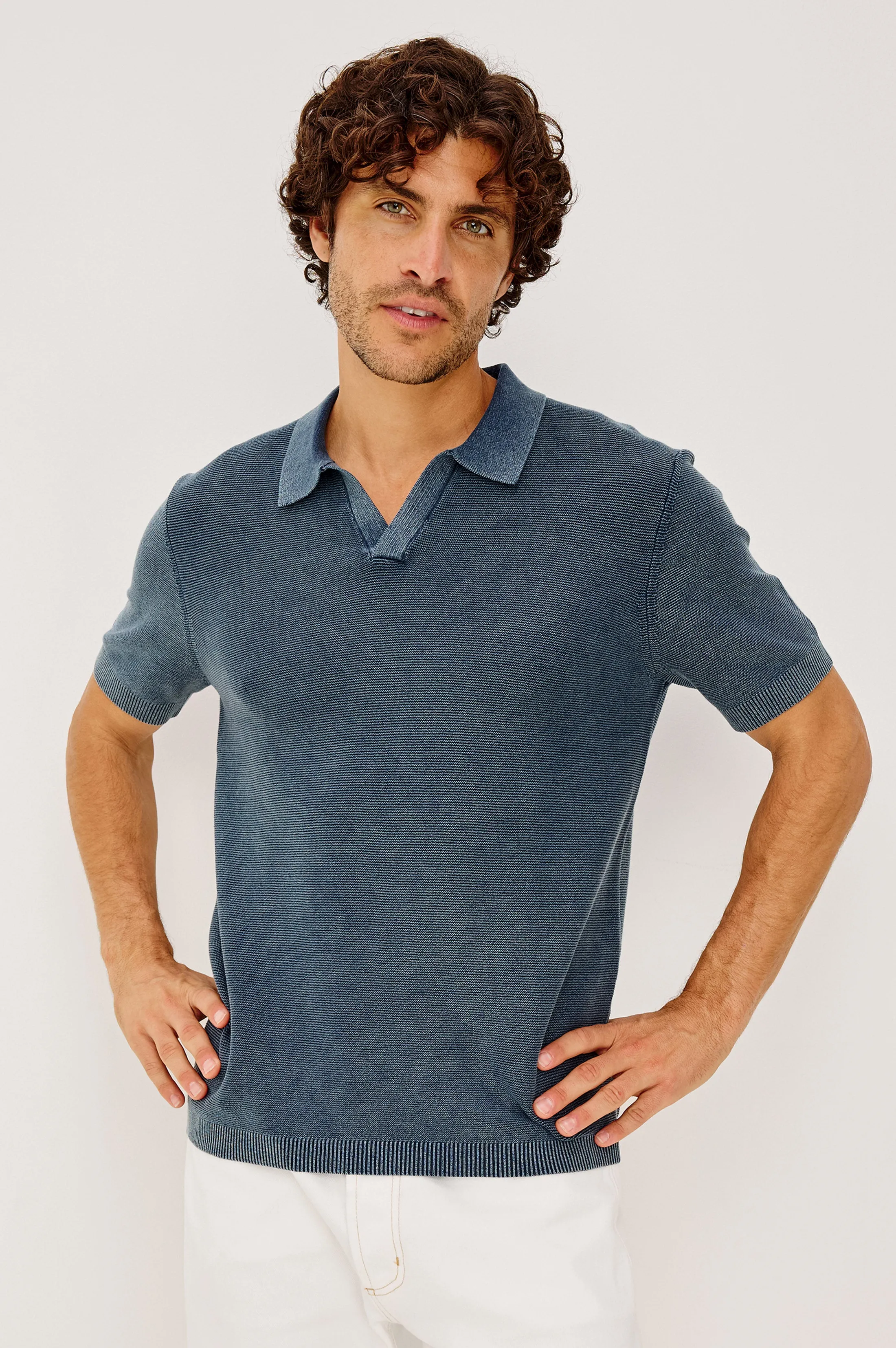 BAKER POLO SHIRT - SUNWASHED NAVY sold by Rails