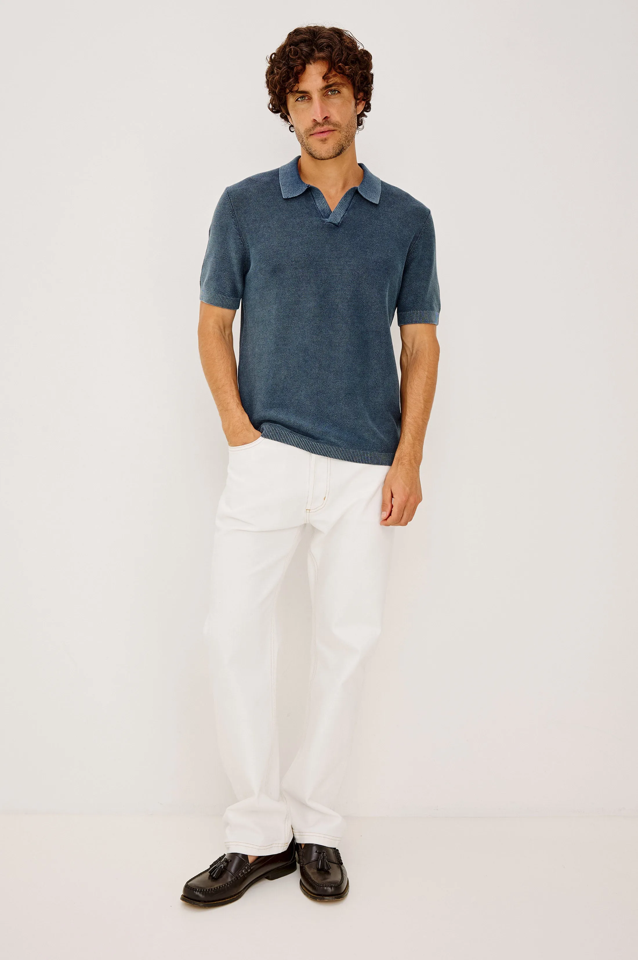 BAKER POLO SHIRT - SUNWASHED NAVY sold by Rails product image thumbnail 3