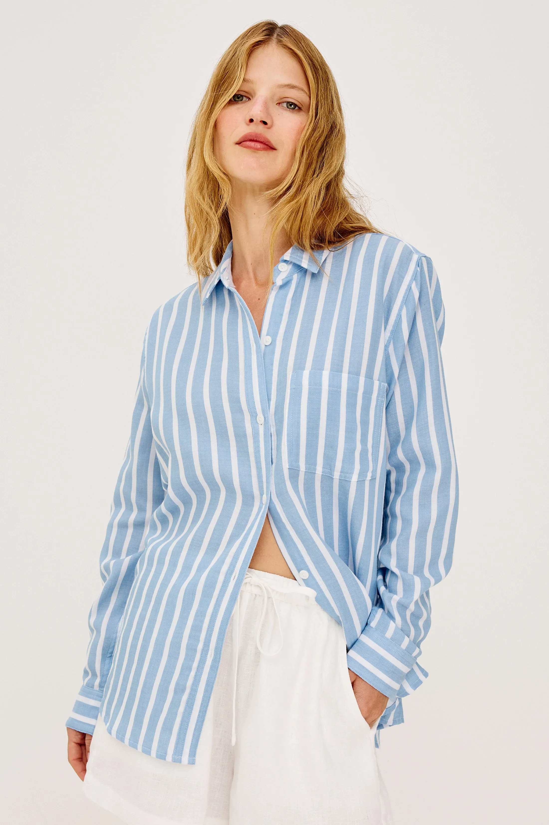 FREEMAN SHIRT - SALTWATER STRIPE sold by Rails