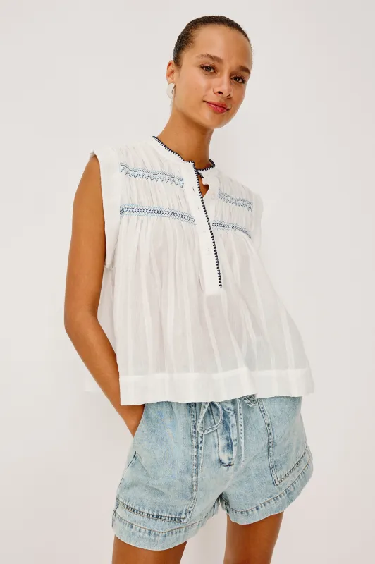WILLOW TOP - WHITE made by Rails