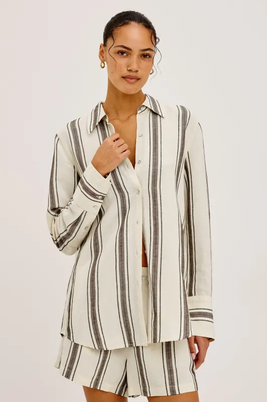 KNOX SHIRT - SEQUOIA STRIPE made by Rails