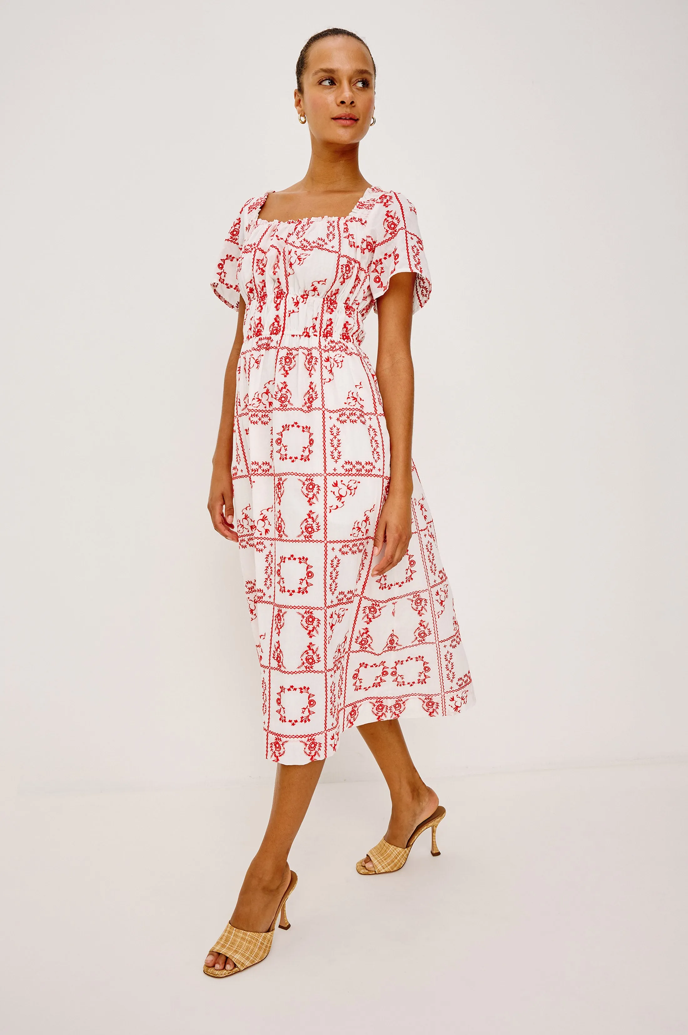 NANETTE DRESS - IVORY RED HANDKERCHIEF sold by Rails