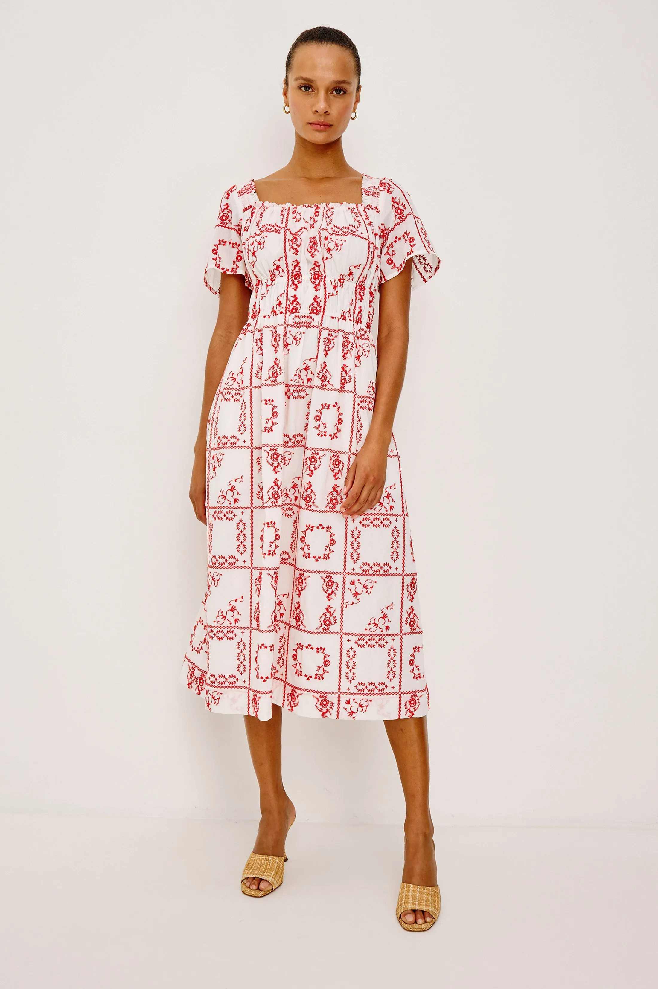 NANETTE DRESS - IVORY RED HANDKERCHIEF sold by Rails product image thumbnail 3