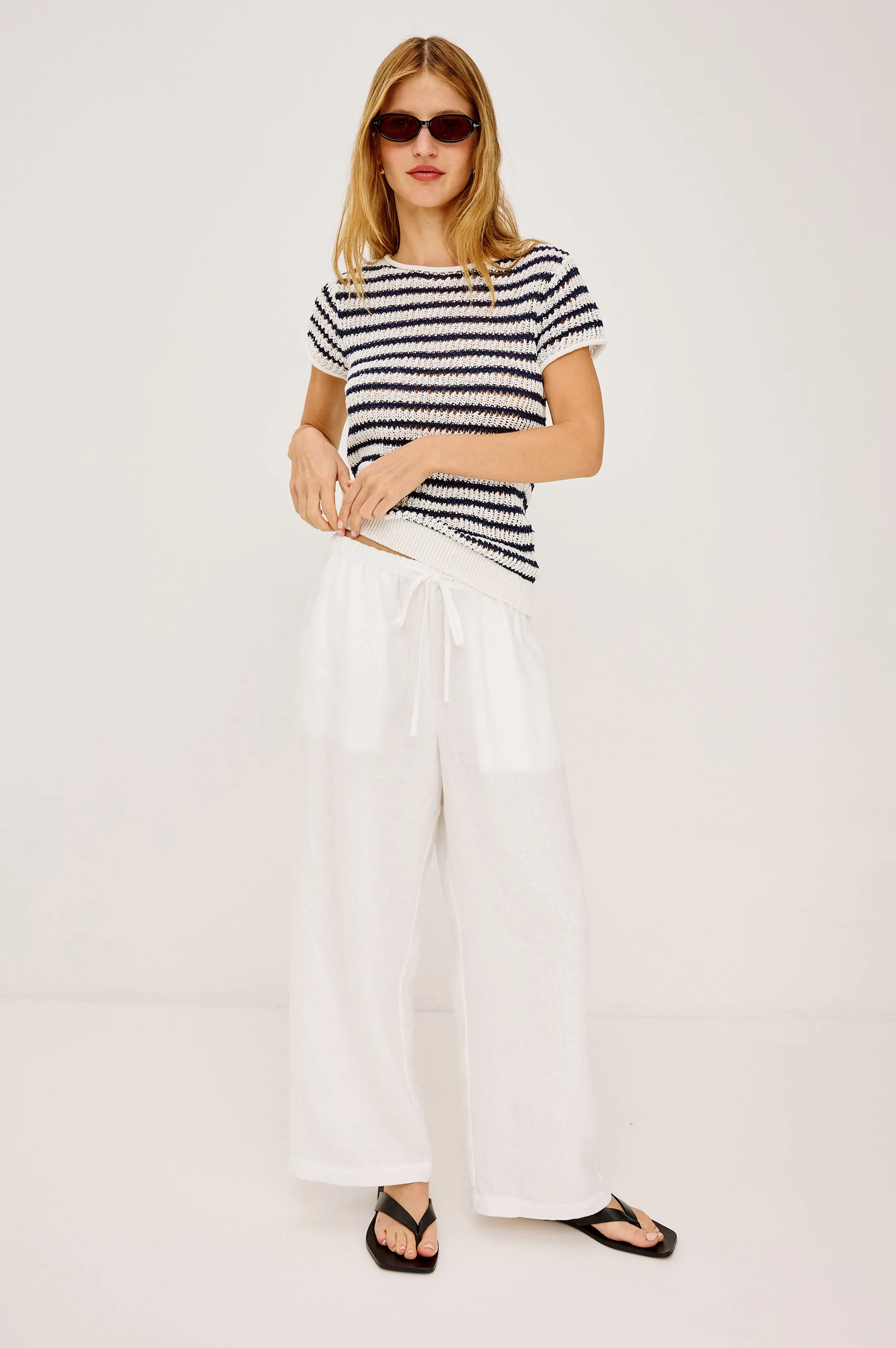 CADY TOP - IVORY INDIGO STRIPE sold by Rails product image thumbnail 4