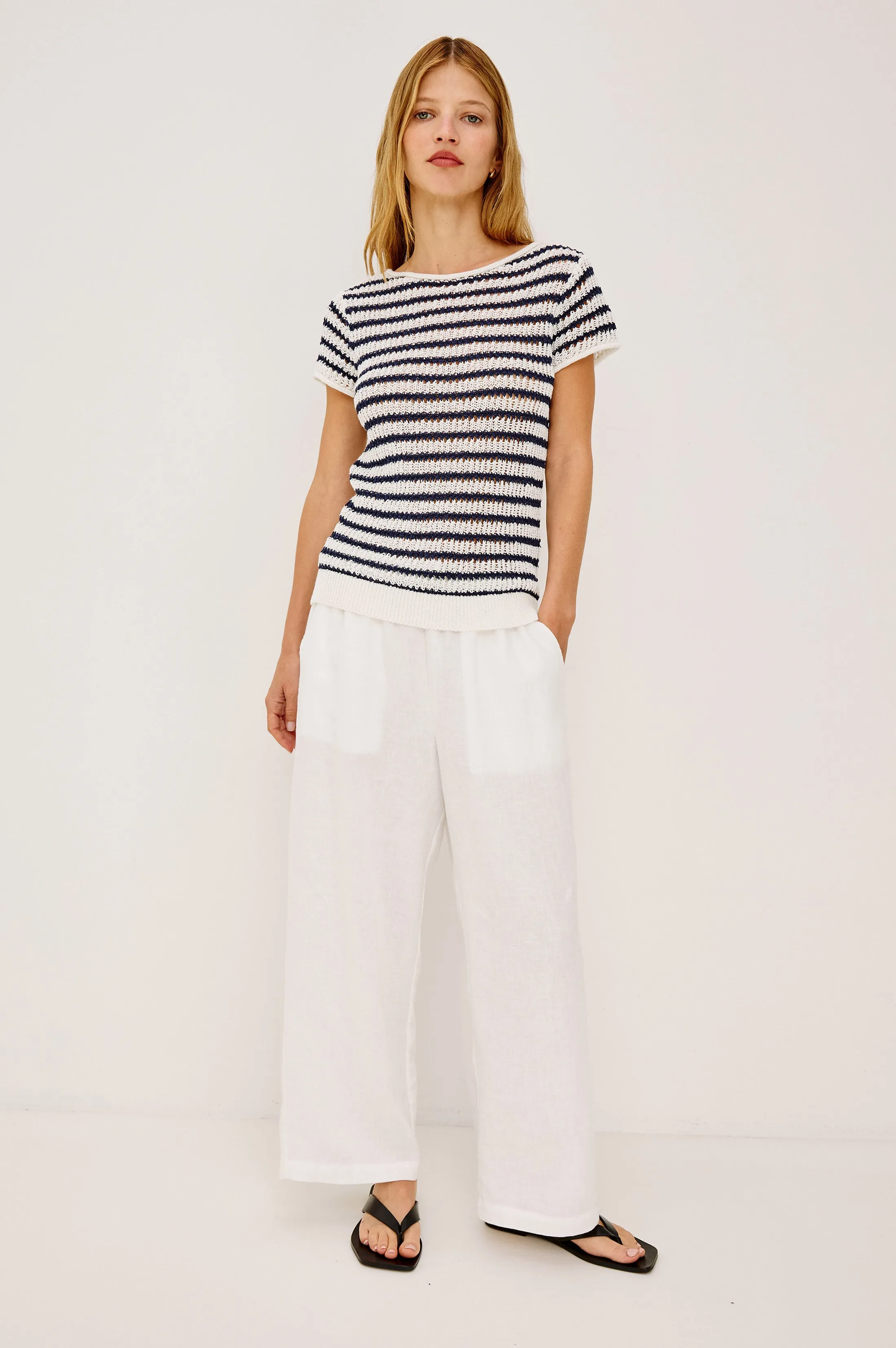 CADY TOP - IVORY INDIGO STRIPE sold by Rails product image thumbnail 3