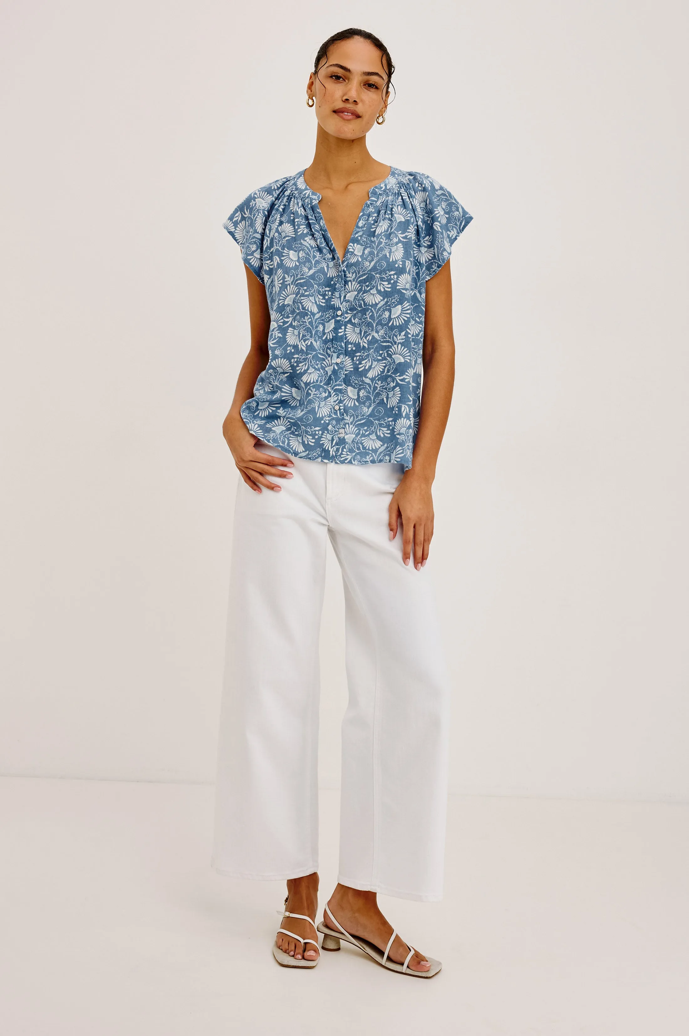 ALENA SHIRT - BLUE CASSIA sold by Rails product image thumbnail 4
