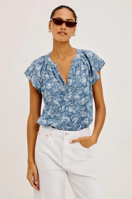 ALENA SHIRT - BLUE CASSIA made by Rails