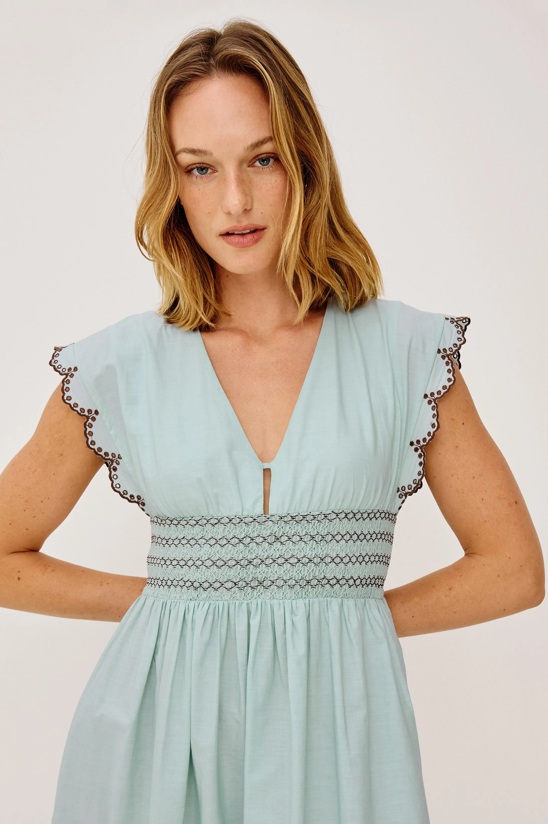 ROXANNE DRESS - OCEAN PALMS EMBROIDERY sold by Rails product image thumbnail 4