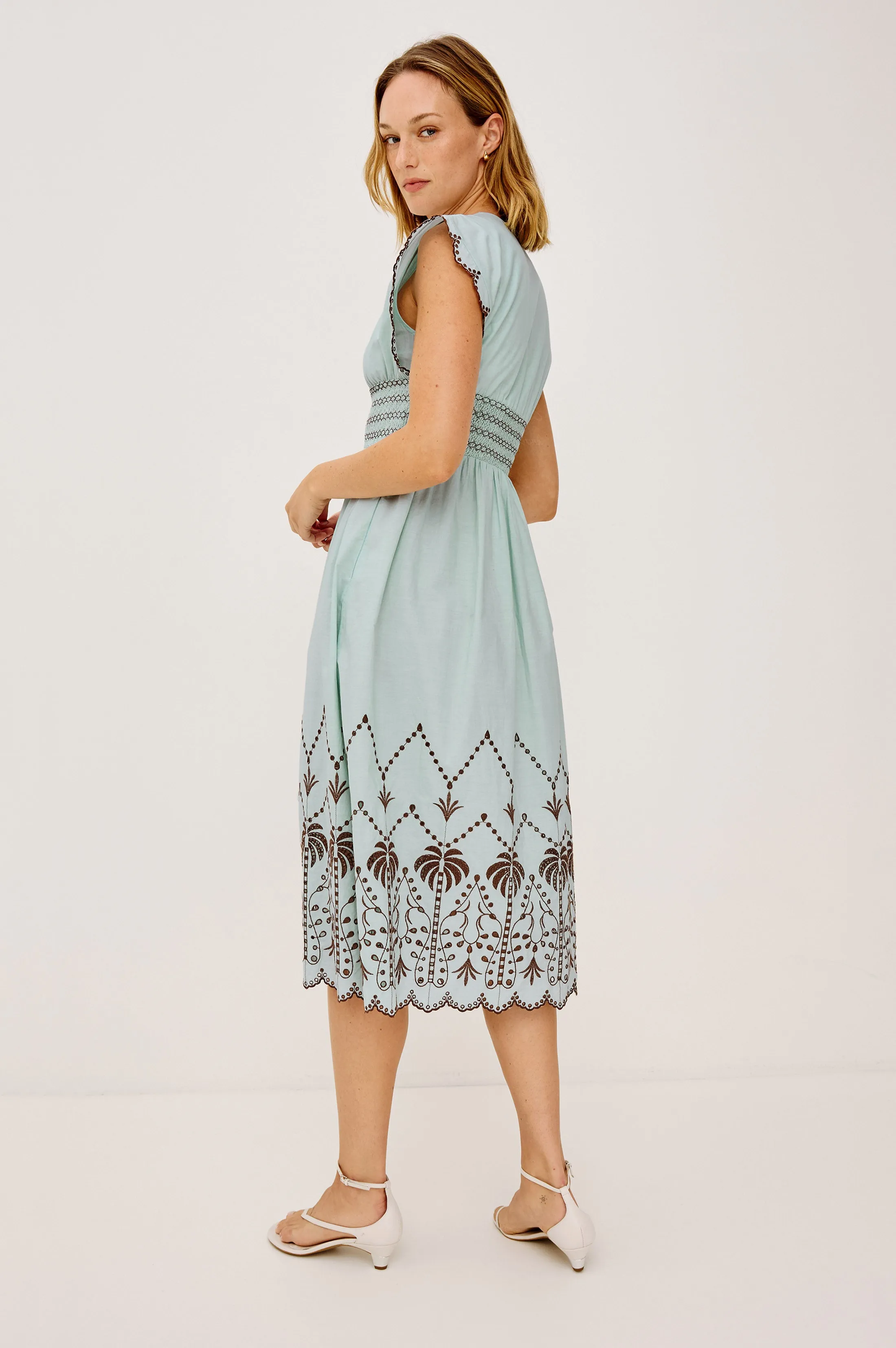 ROXANNE DRESS - OCEAN PALMS EMBROIDERY sold by Rails product image thumbnail 5