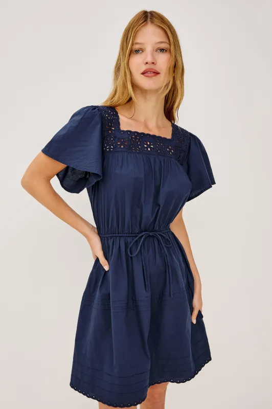 GALE DRESS - NAVY made by Rails