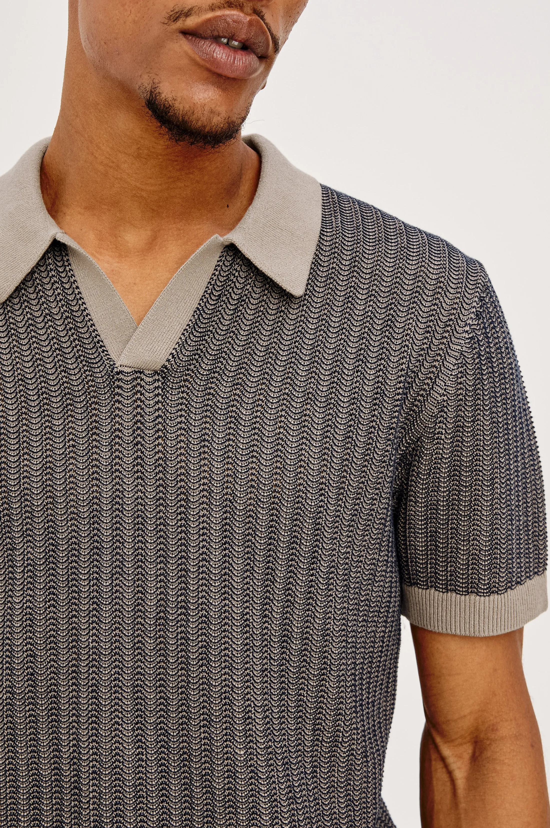 LANGLEY POLO SHIRT - OAT MIDNIGHT RIPPLE sold by Rails product image thumbnail 2