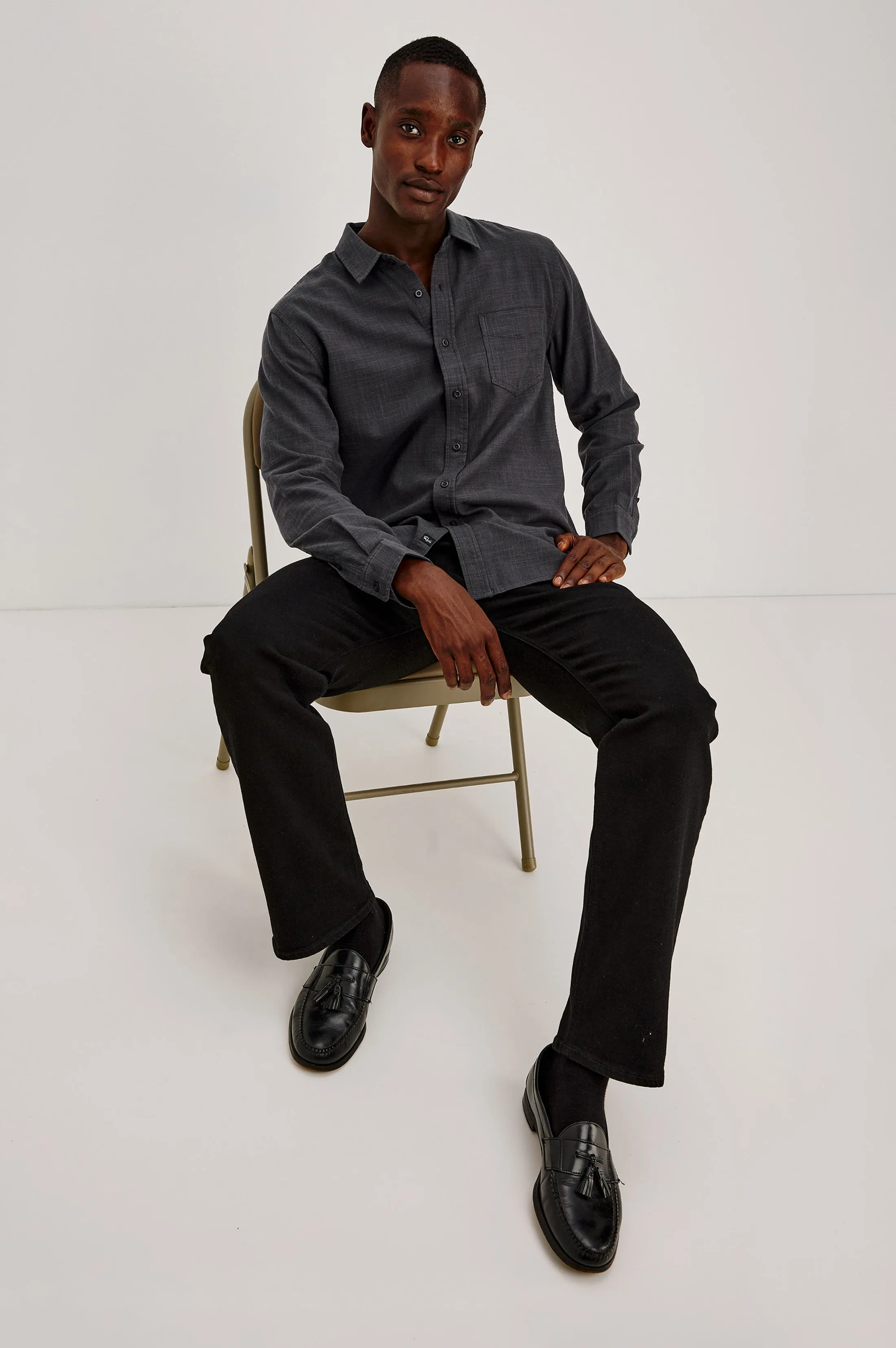 WYATT SHIRT - MIDNIGHT ETCH sold by Rails
