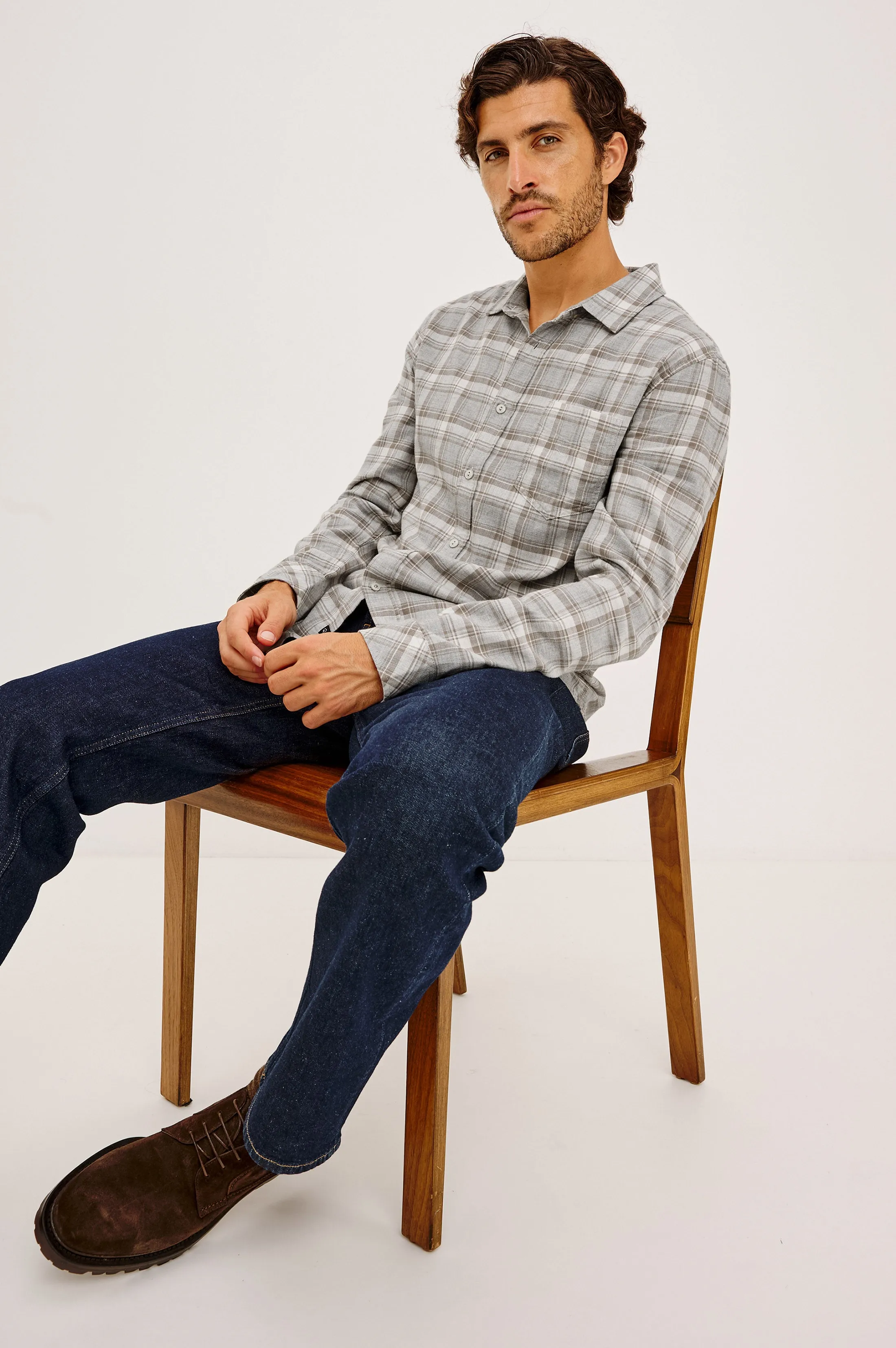 WYATT SHIRT - LIVE EDGE HEATHER sold by Rails