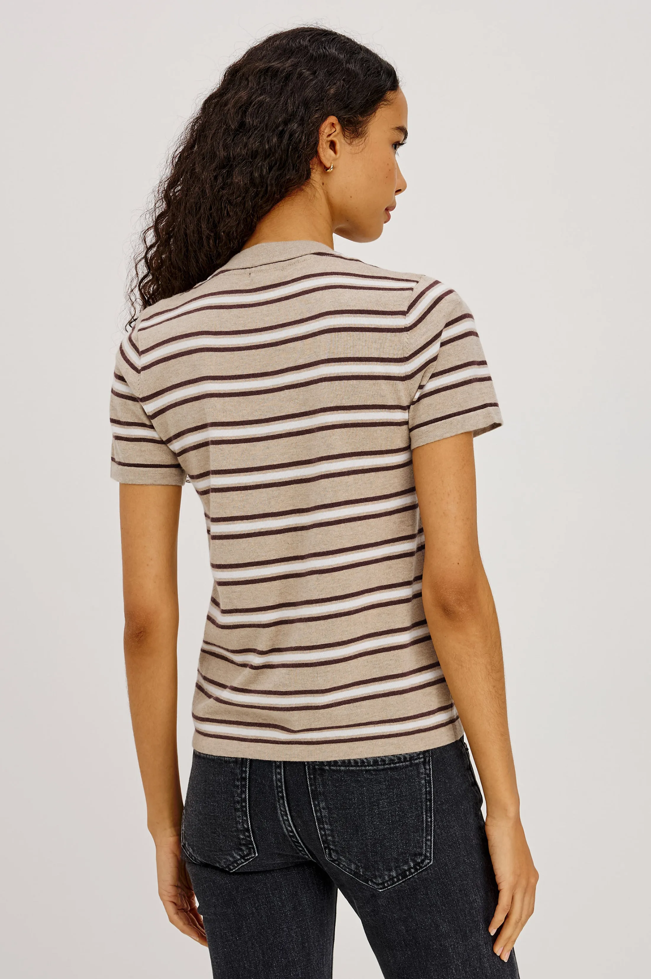 KYLIE TOP - HEATHER OAT STRIPE sold by Rails product image thumbnail 5