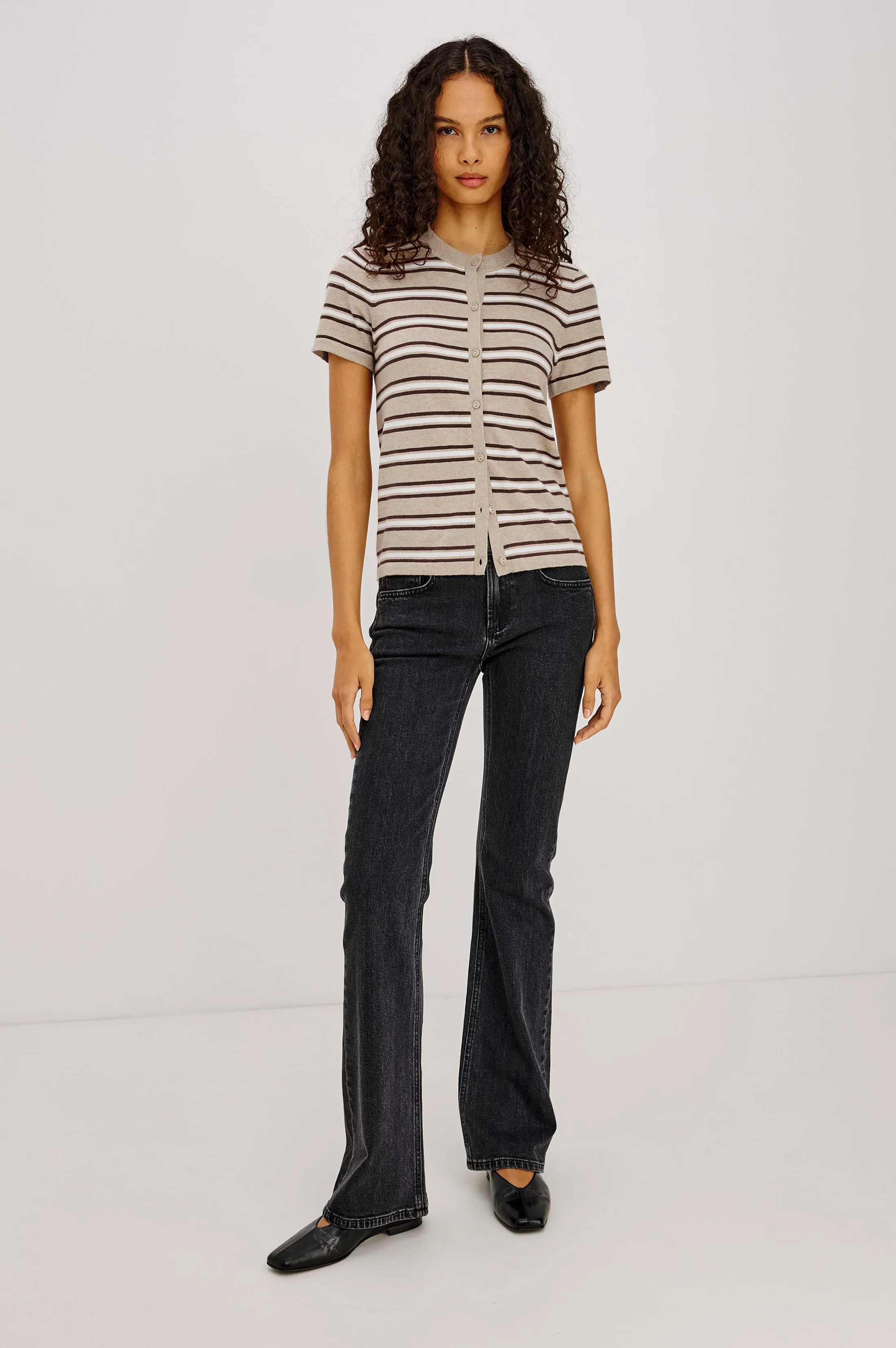 KYLIE TOP - HEATHER OAT STRIPE sold by Rails product image thumbnail 3