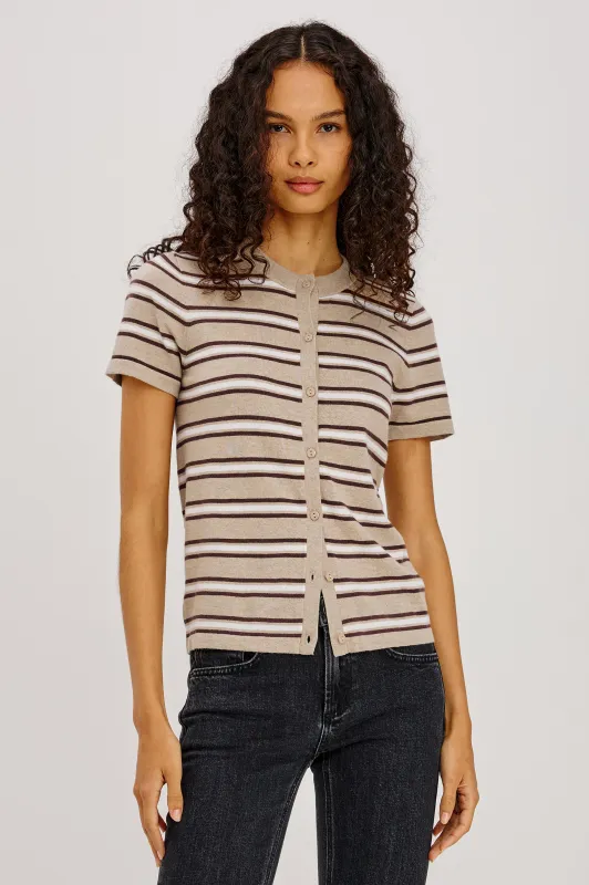 KYLIE TOP - HEATHER OAT STRIPE made by Rails