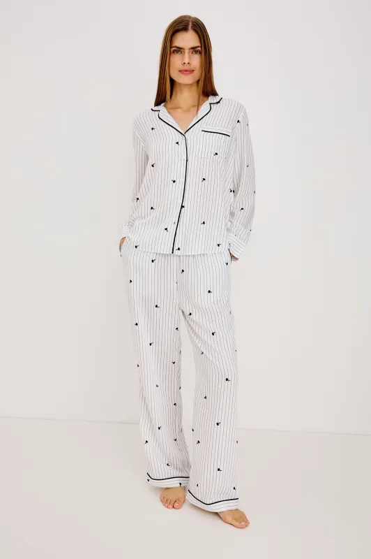 LUNA PAJAMA SET - STRIPED ONYX FLORAL made by Rails