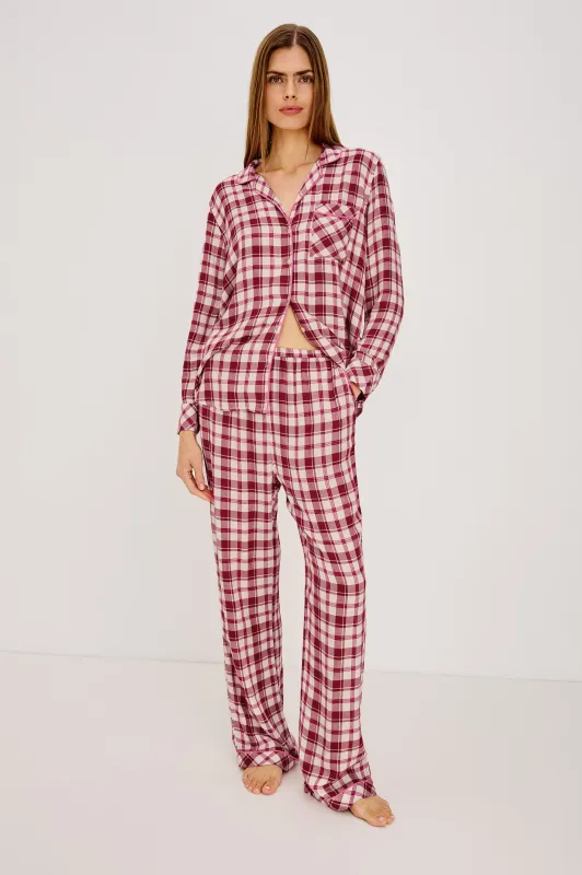 LUNA PAJAMA SET - CARDINAL ROSE made by Rails