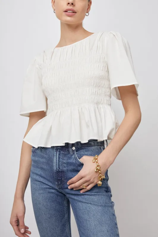 ROSIE TOP - WHITE sold by Rails