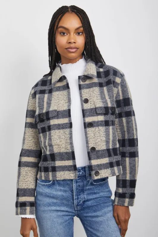 STEFFI JACKET - TAN PACIFIC CHECK made by Rails