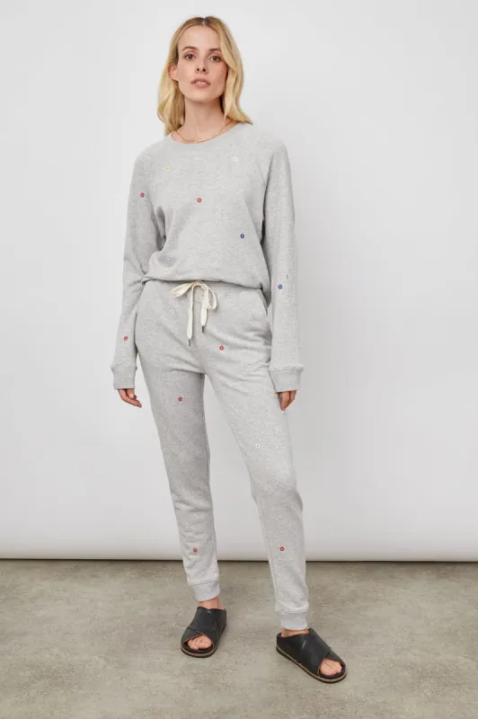 THEO & OAKLAND SET - HEATHER GREY DAISIES EMBROIDERY sold by Rails