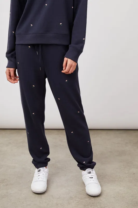 KINGSTON SWEATPANT - NAVY BUDS sold by Rails