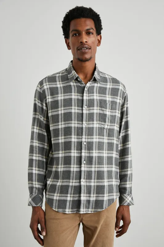 LENNOX SHIRT - CHARCOAL GHURKA MELANGE sold by Rails