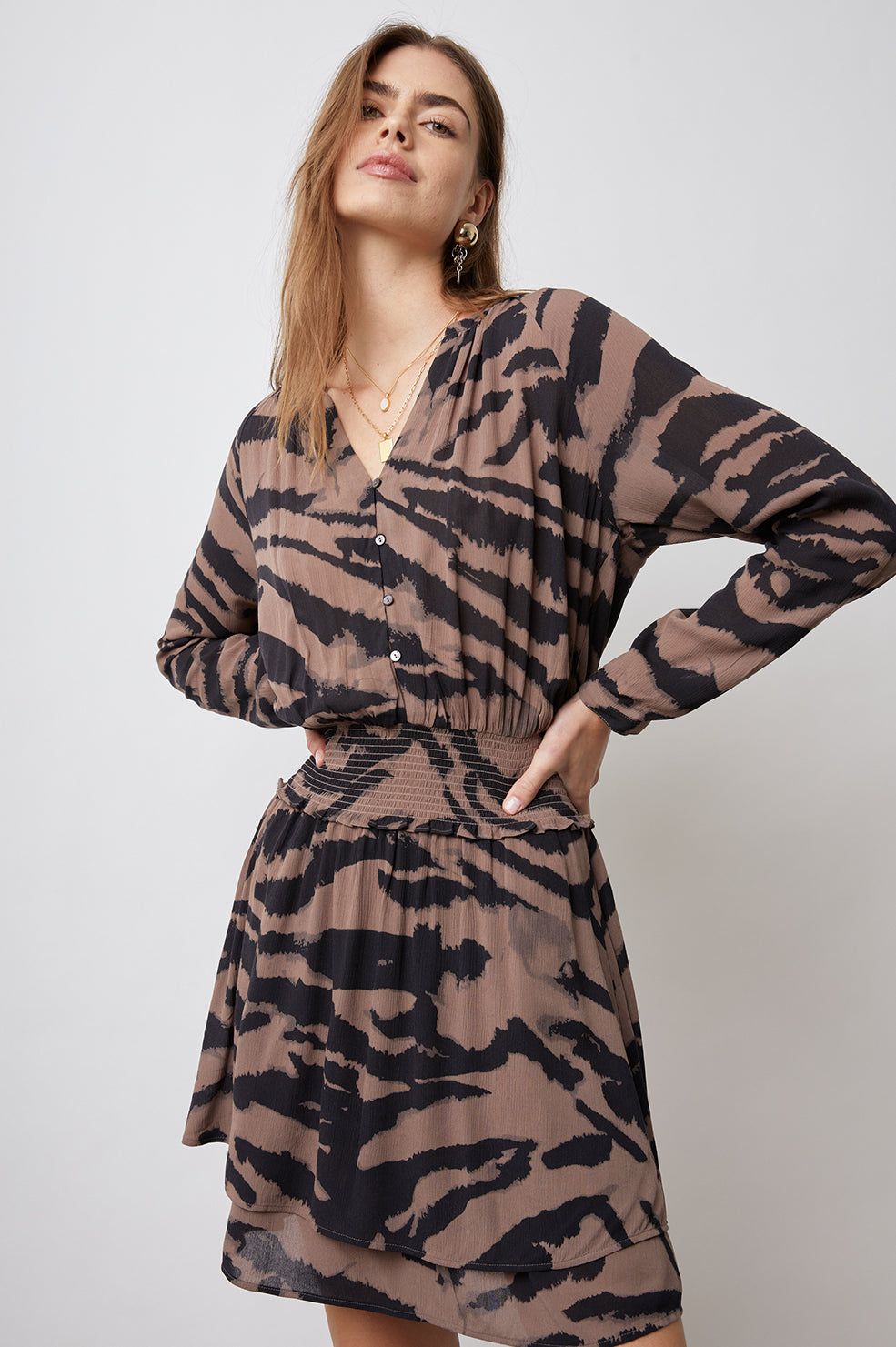 JASMINE DRESS - MOCHA BENGAL sold by Rails