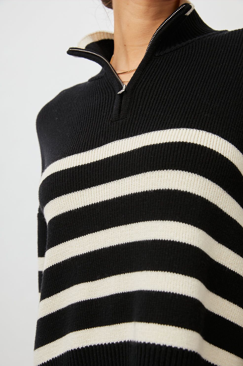 TESSA SWEATER - ONYX IVORY STRIPE sold by Rails product image thumbnail 2