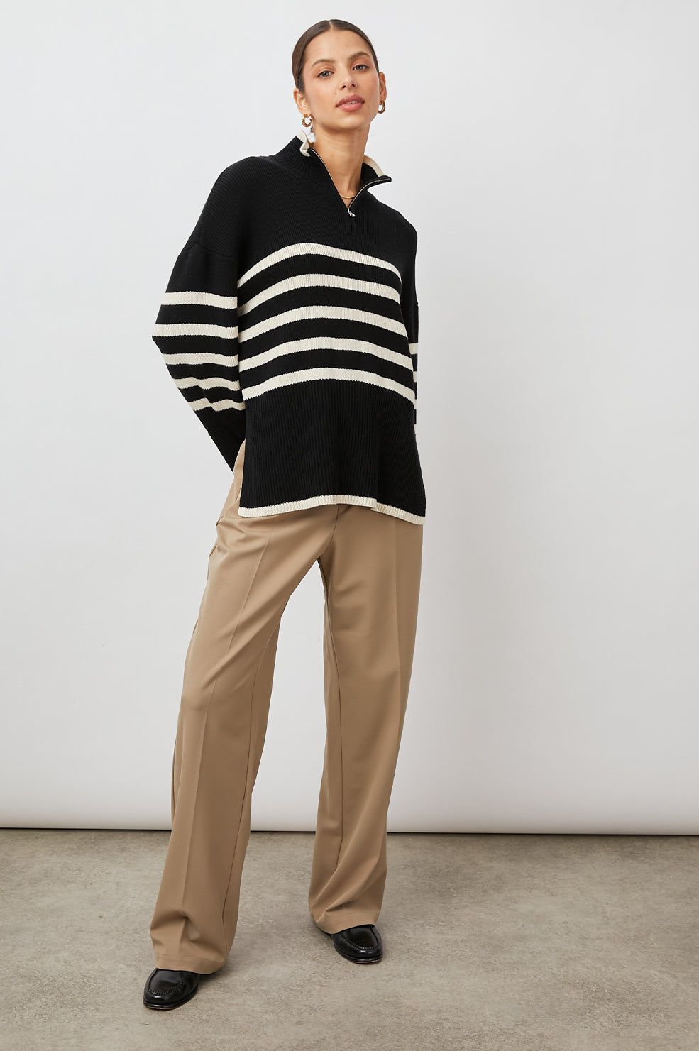 TESSA SWEATER - ONYX IVORY STRIPE sold by Rails product image thumbnail 3