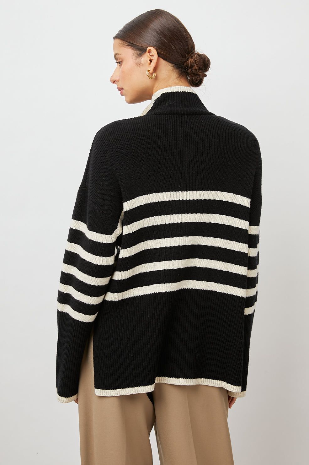 TESSA SWEATER - ONYX IVORY STRIPE sold by Rails product image thumbnail 5