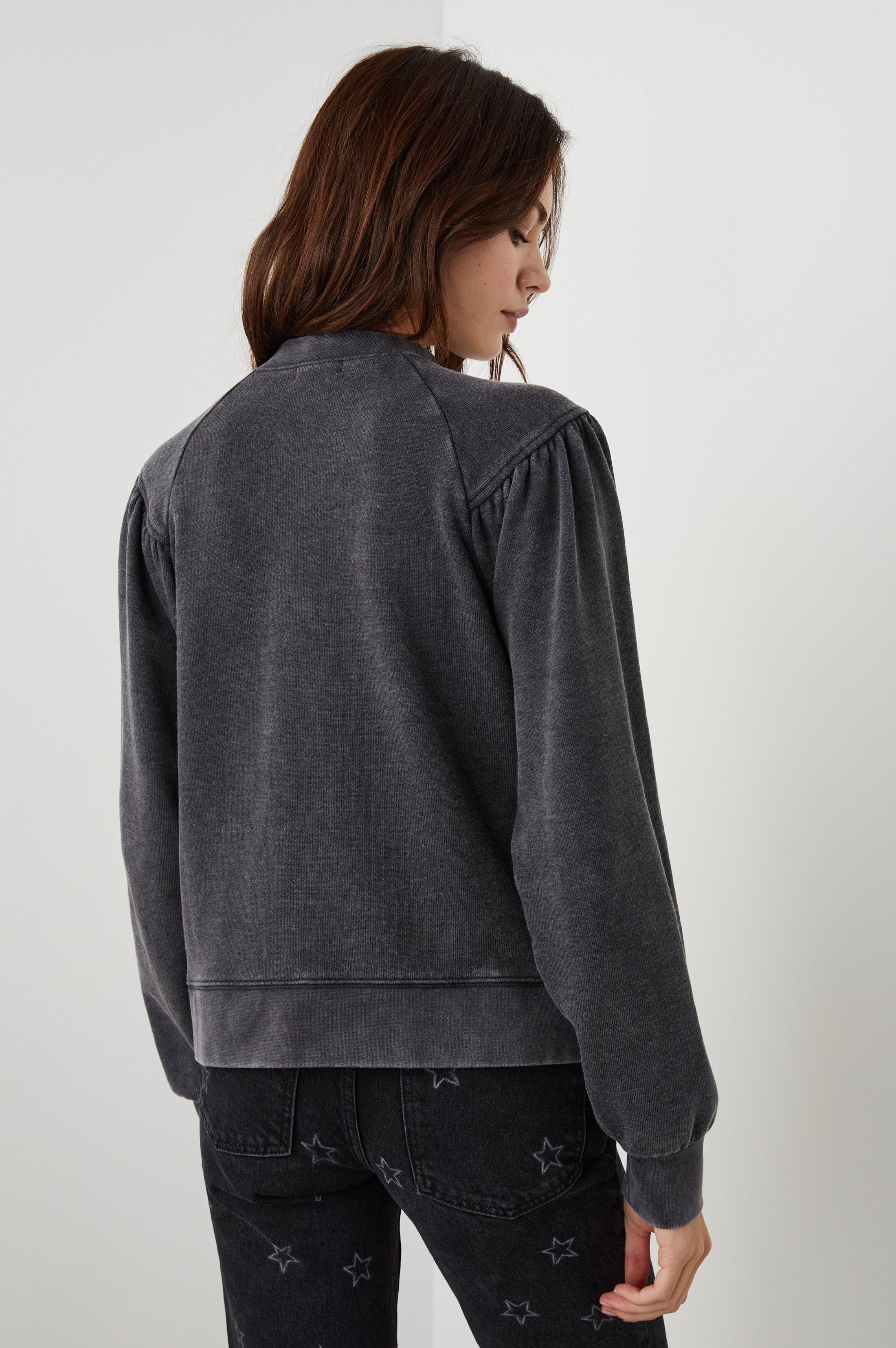DEX SWEATSHIRT - BLACK ACID WASH sold by Rails product image thumbnail 5