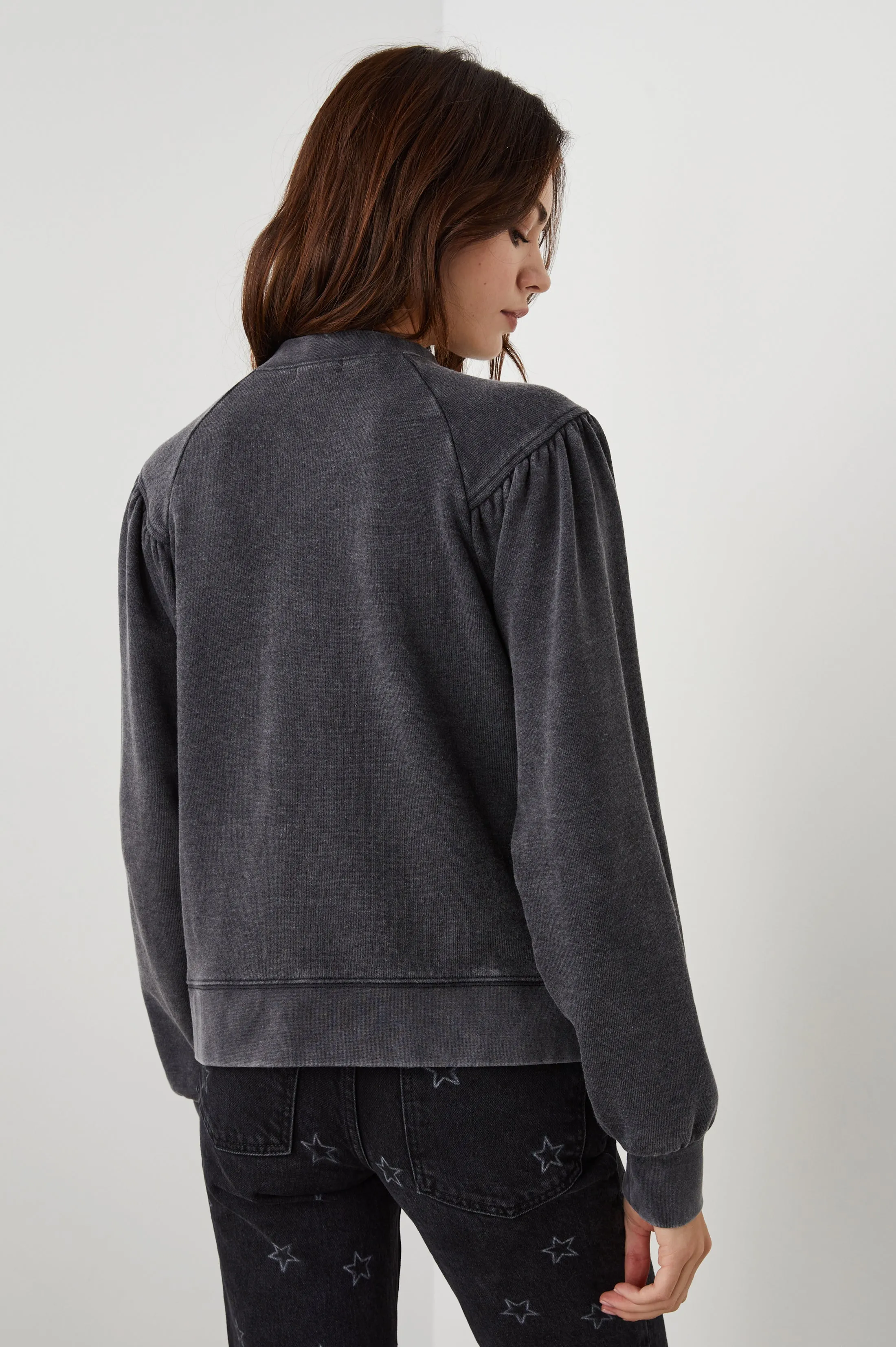 DEX SWEATSHIRT - BLACK ACID WASH sold by Rails product image thumbnail 5