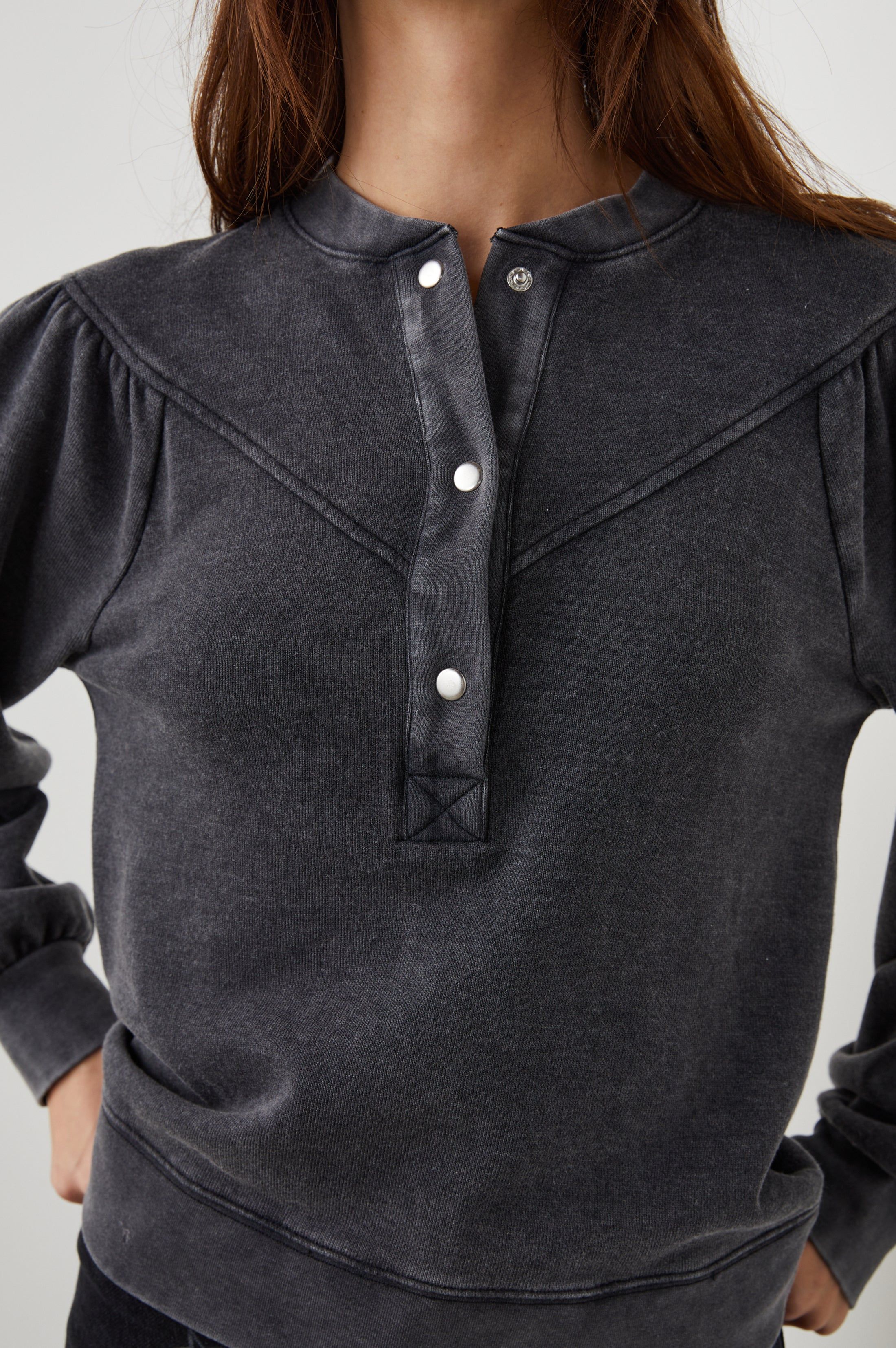 DEX SWEATSHIRT - BLACK ACID WASH sold by Rails product image thumbnail 2