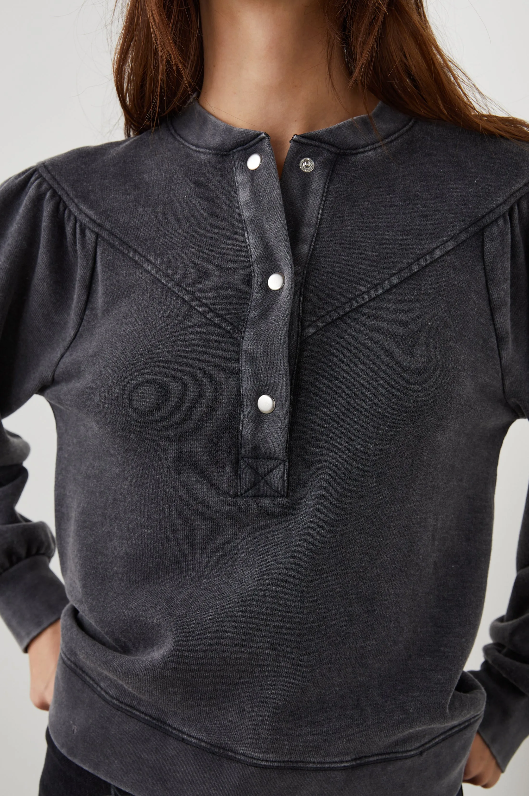 DEX SWEATSHIRT - BLACK ACID WASH sold by Rails product image thumbnail 2