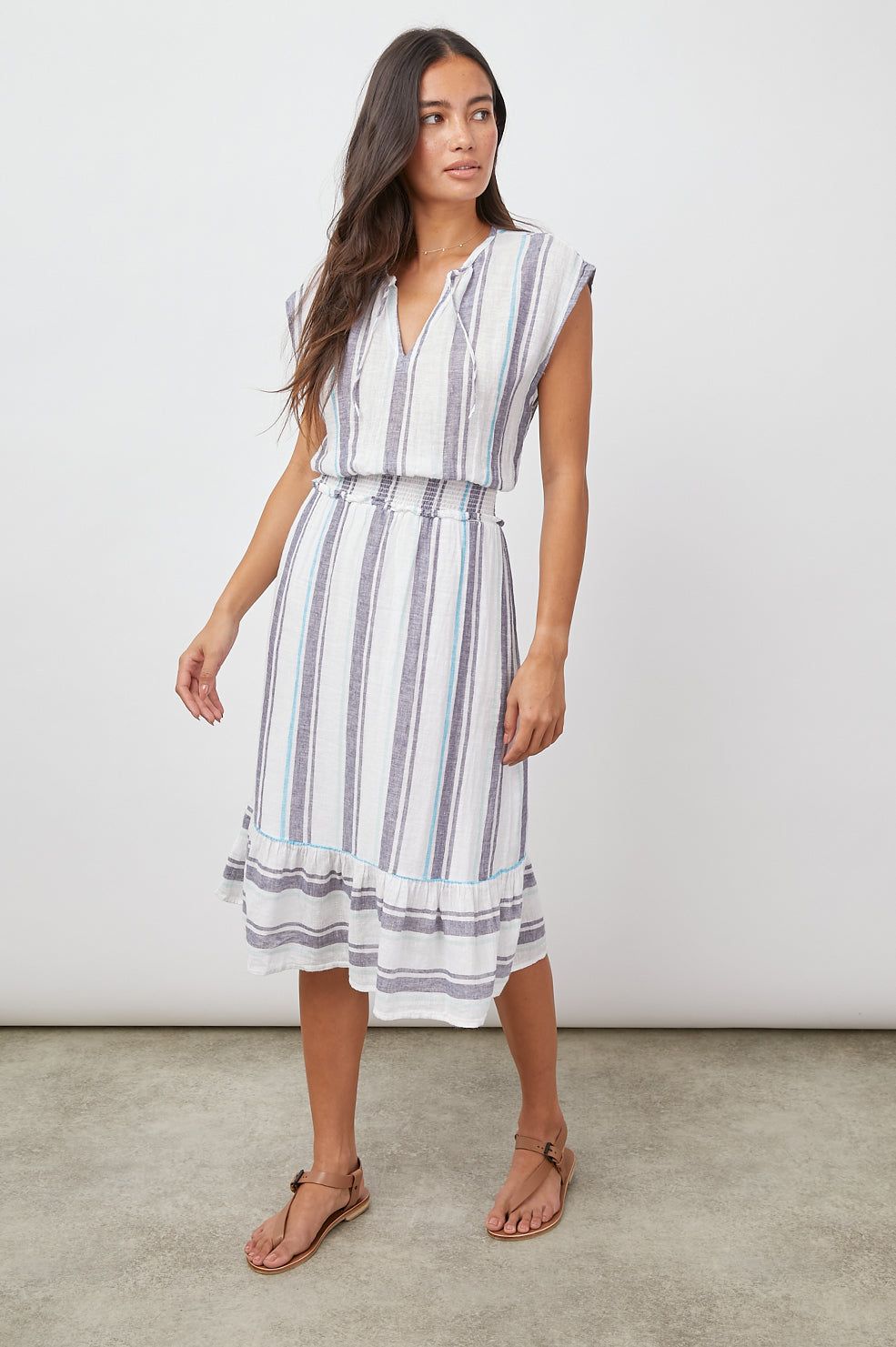 ASHLYN DRESS - AEGEAN BLUE STRIPE sold by Rails