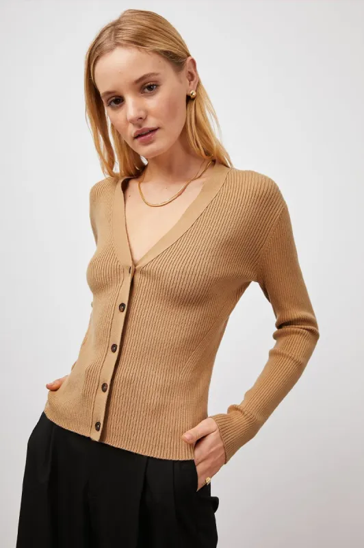 BEAU CARDIGAN - CAMEL sold by Rails