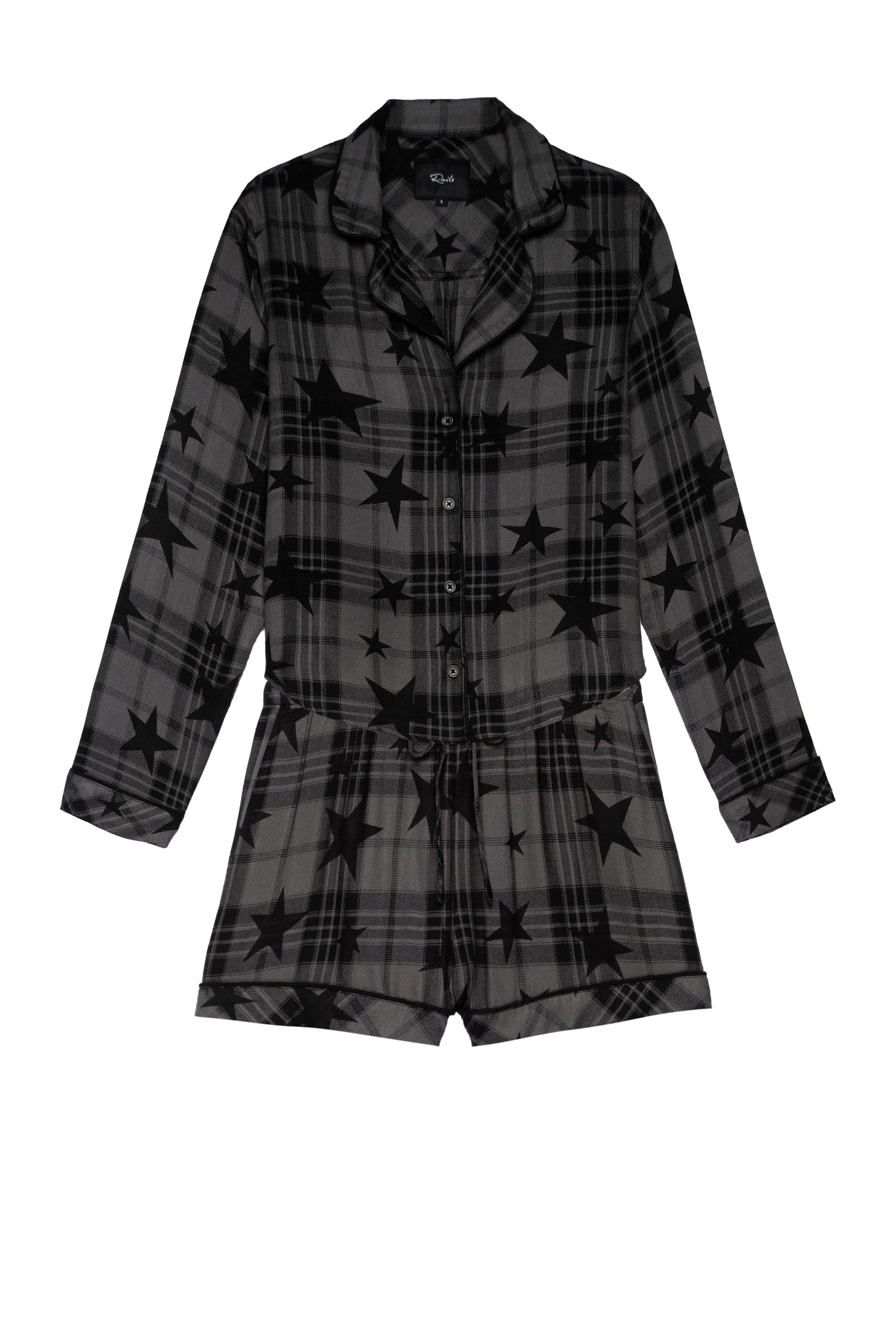 KELLEN PAJAMA SET - CHARCOAL JET STARS sold by Rails product image thumbnail 10