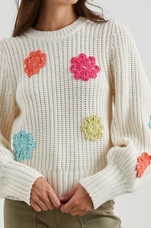 ROMY SWEATER - IVORY MULTI DAISIES sold by Rails